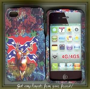   iPhone 4 4G 4s phone cover hard cover case camo rebel flag  