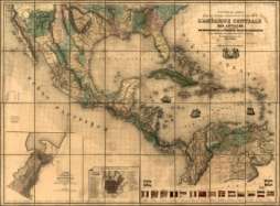 1845 map of Central America, West Indies  