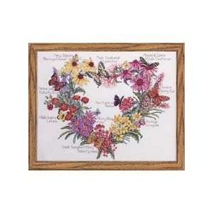 Bucilla 45471 Butterfly Wreath Counted Cross Stitch Kit, 19.25 Inch by 