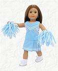 Doll Clothes Cheerleader Blue Uniform w/ PomPoms Fits A