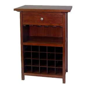  Winsome Wood Wine Cabinet with Drawer and Glass Holder 