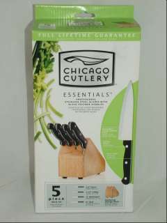 Chicago Cutlery 5 Piece Essentials Knife Block Set New  