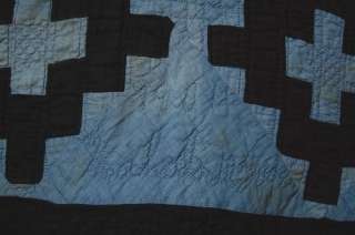 Vintage AUTHENTIC AMISH Chimney Sweep Antique Quilt Signed Yoder 