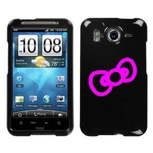  HTC INSPIRE 4G PINK BOW OUTLINE ON A BLACK HARD CASE COVER 