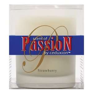  Frosted glass soy wax candle in a box, 14 oz strawberry 