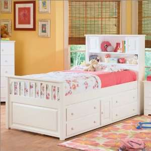 Full Atlantic Furniture Captain Style Bed with Underbed 4 Drawer Chest 