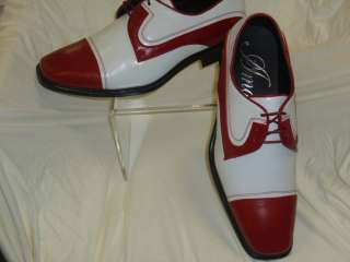 Mens Classic Red and White 2 Tone Dancing Spectator Dress Shoes  