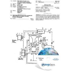 NEW Patent CD for TELEVISION RECEIVER HAVING AUTOMATIC MINIMUM BEAM 