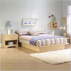 South Shore Copley Light Maple Wood Platform Bed 4 Piece Bedroom Set 