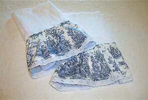 French Country, Shabby, 2 Hand Towels Jamestown Toile  