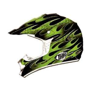  THH Youth TX 12 Flame Full Face Helmet Large  Green Automotive