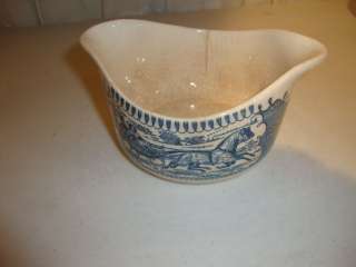 VINTAGE CURRIER & IVES GRAVY BOAT BY ROYAL CHINA  
