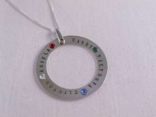 Sterling Silver Necklace Personalized Custom Birthstone  