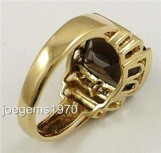 Elegant Classic 5.5ct Diamond Smoky Quartz / Topaz 14k Gold Ring 1/2 