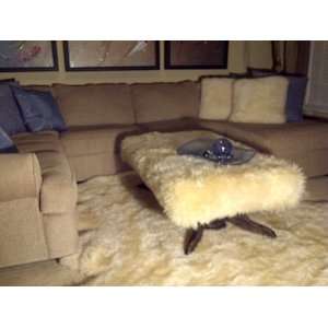  Coffee Table/large Ottoman Hand Made with Sheepskin Top 