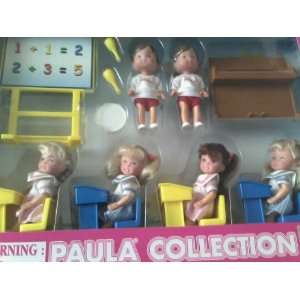 Paula Collection, Classroom with Piano, 6 Dolls and 4 School Desk 