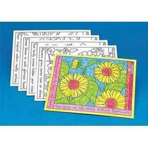  S&S Worldwide Coloring Placemats   Flowers (Set of 10 