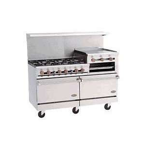  DCS 60 Inch Commercial Range (Six Burners, Raised Broiler 