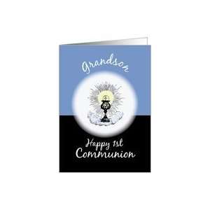  Grandson First Communion Blue, Chalice Card Health 