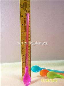 LOT 4 Reusable Multi Colored SPOON Straws Malts (SP1)  