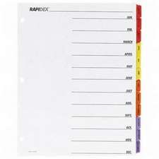 New Monthly Index Tabs Dividers Color Coded # 21906  