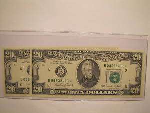 1990 Twenty Dollar New York Fed Notes Consecutive #s  