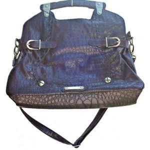  Croc like Embossed Leatherette Business Shoulder Tote Style Handbag 