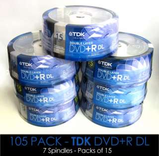 100/PK TDK Dual Layer Recordable 8x 4HRS DVD+R DL  
