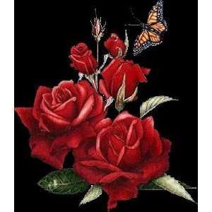    Butterfly & Roses Cross Stitch Chart Arts, Crafts & Sewing
