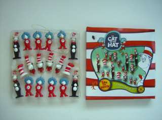 CAT IN THE HAT ORNAMENTS SET 18 FIGURINES DR SEUSS NEW  