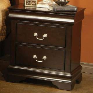   Louis Philippe Style 2 Drawer Nightstand with Hidden Jewelry Storage