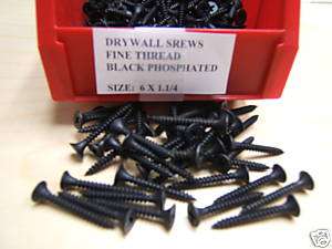drywall screw 25 lbs 6659pcs 6 x 1 1/4 Fine blk screws  