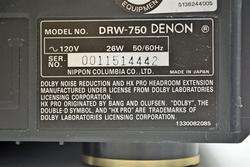 Denon Stereo Dual Cassette Deck Tape Player Recorder DRW 750  
