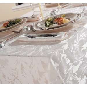   WHITE DAMASK TABLE CLOTH TABLECLOTH 70 x 108 