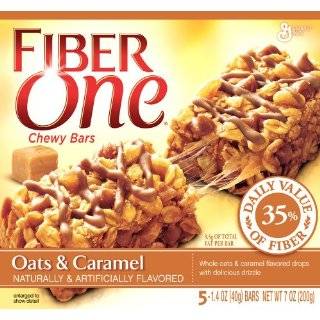 Fiber One Chewy Bars, Oats & Caramel, 7 Ounce Boxes (Pack of 12) by 