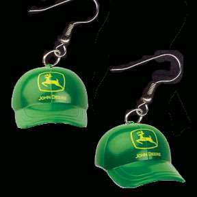BIG Funky JOHN DEERE HAT CAP EARRINGS Mini Farm Jewelry  