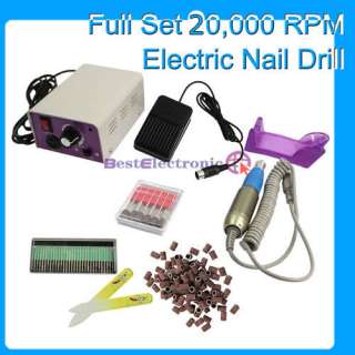 Pro Electric Nail Manicure Drill File Bit Band Tool Set  