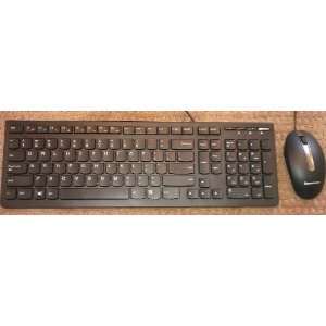  Lenovo Wired USB Computer Keyboard with USB Laser Mouse 