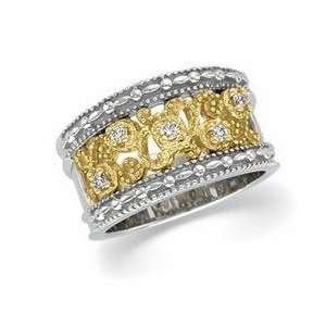   Two Tone Gold Diamond Bridal Anniversary Band Ring 