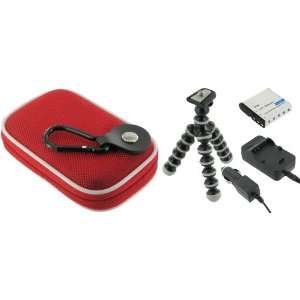 4n1 Nylon Hard Shell Case (Red) / NB 6L AC DC Charger 