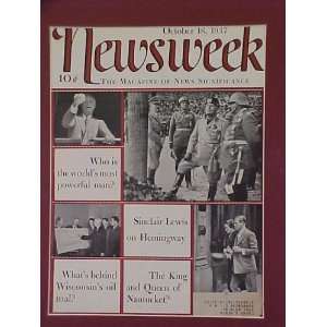 Adolf Hitler with Benito Mussolini & Others October 18 1937 Newsweek 
