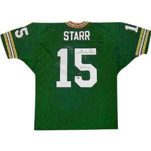 Bart Starr Autographed Green Custom Jersey with HOF77