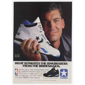  1990 Bill Laimbeer NBA Rings Converse Shoes Photo Print Ad 