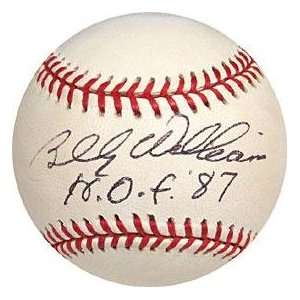 Billy Williams Autographed Ball   with HOF 87 Inscription 