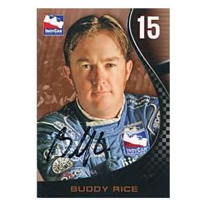  Buddy Rice Autographed/Signed 2007 Indy Car Card Sports 
