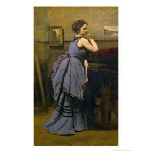   Blue, 1874 Giclee Poster Print by Jean Baptiste Camille Corot, 30x40