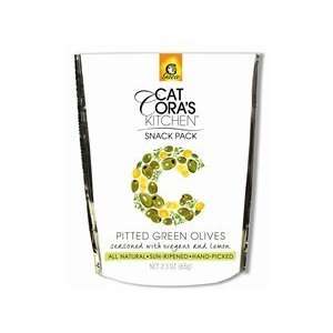 Cat Cora 2.3 oz. Snack Pack Pitted Green Olives with Oregano & Lemon 