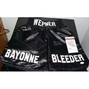 Chuck Wepner Signed Boxing Trunks Bayonne Bleeder Jsa