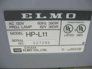 ELMO HP L11/Overhead Projector Needs Lamp/Bulb  