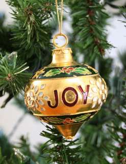 JOY Cloisonne Enamel Teardrop Ball Christmas Tree Ornament  